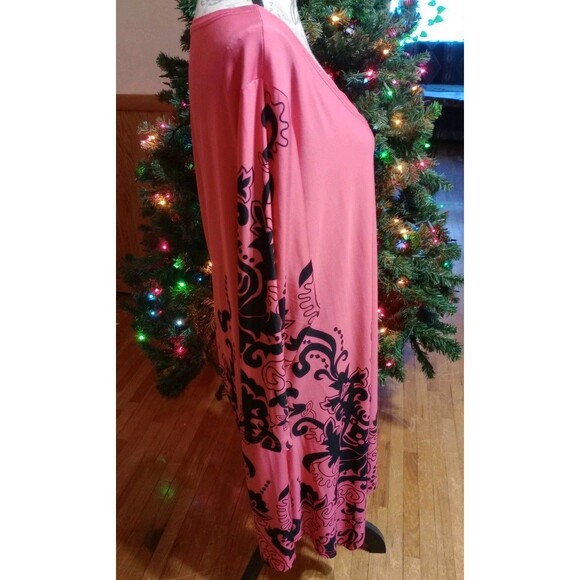 White Mark Red & Black Tunic Pullover Sz 3X Handkerchief Hem Boho Blouse Top - Picture 6 of 7